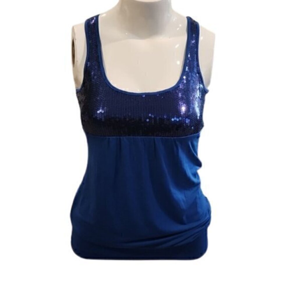 [Trixxi] Blue Sequins Tank Top - Size L